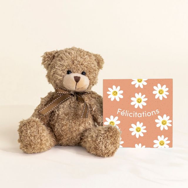 L'Attendrissant - Fleurs séchées, peluche & carte