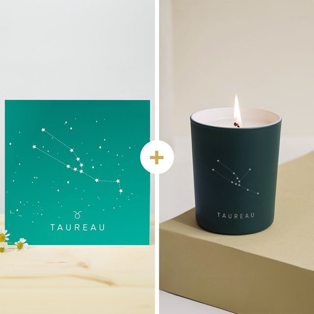 Bougie astrale Taureau et sa carte message